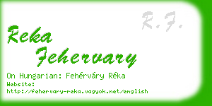 reka fehervary business card