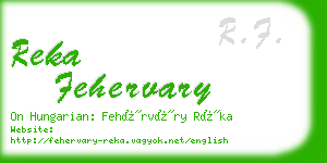 reka fehervary business card